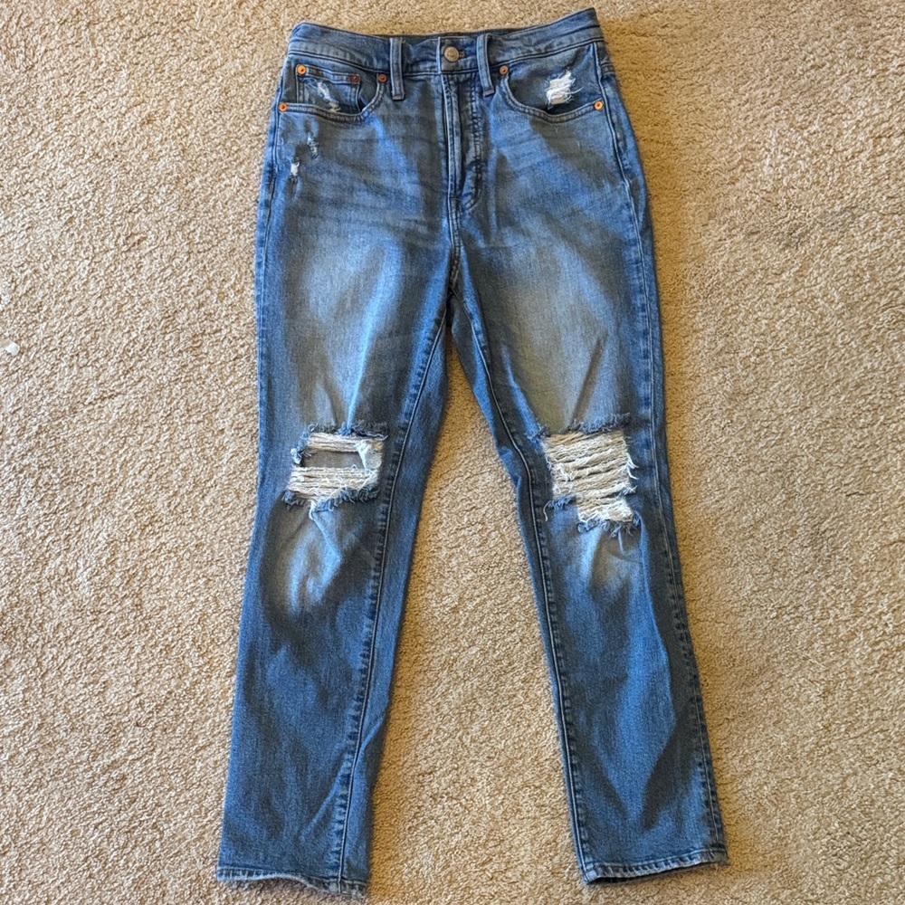 Madewell perfect vintage jeans distressed